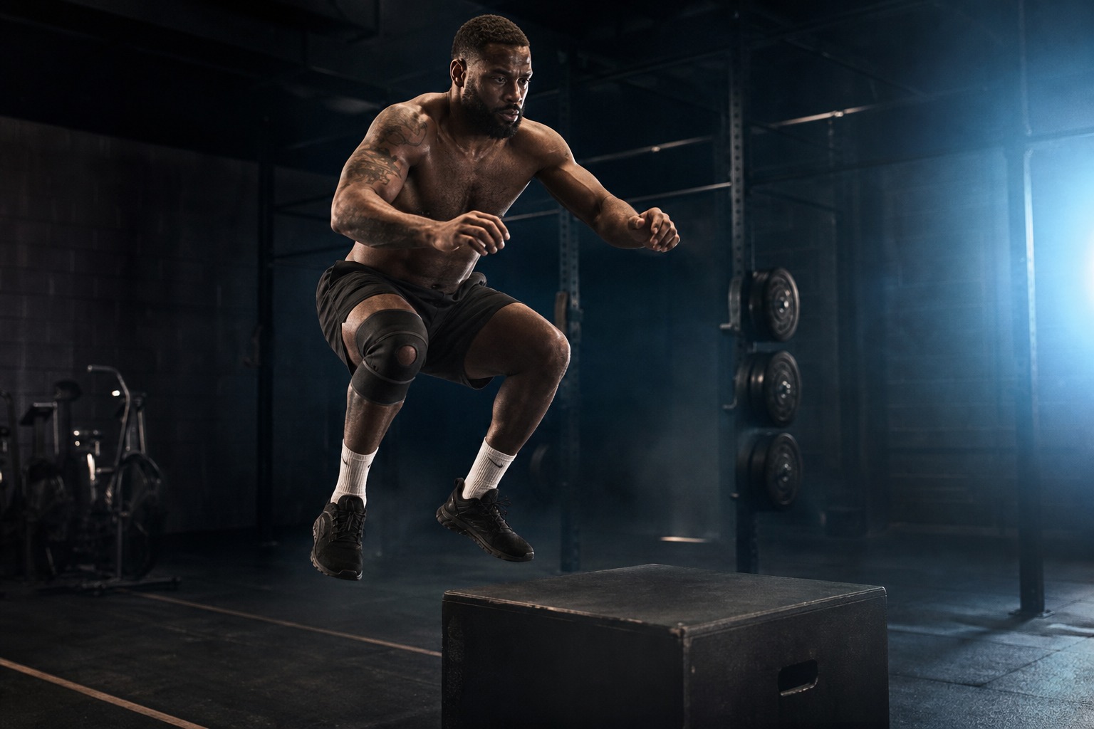 Dem Diesel performing explosive athletic jump training