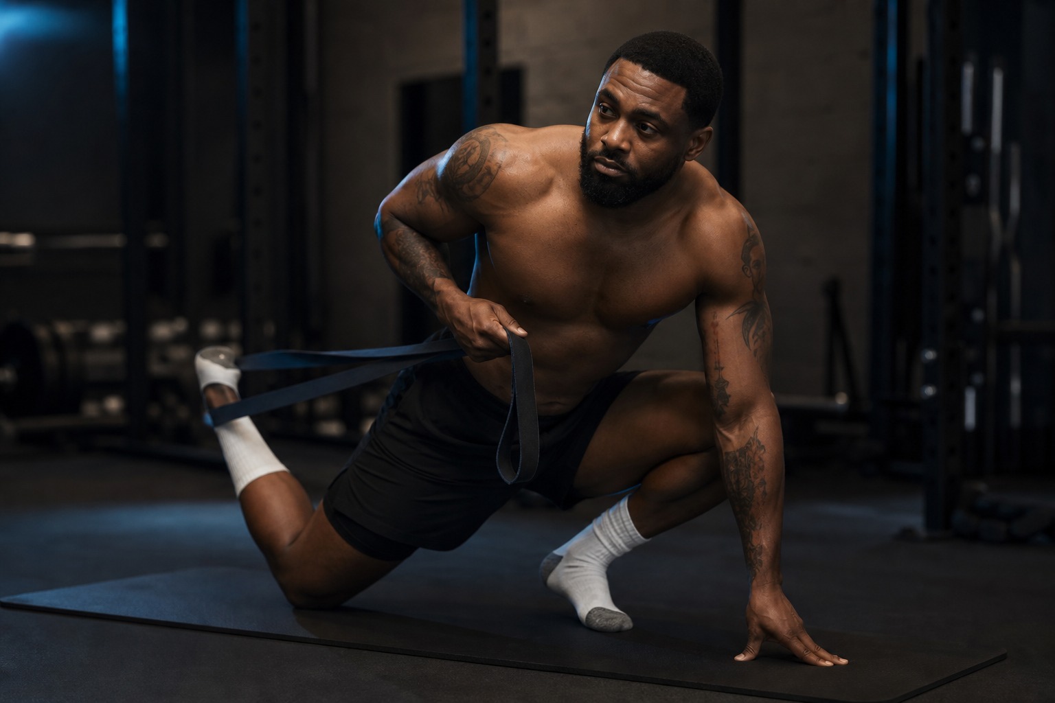 Dem Diesel performing mobility and stretch work